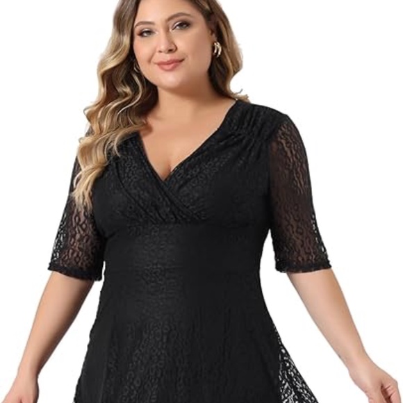 NWT Agnes Orinda Plus Size V Neck Swing A-Line Cocktail Dress - Picture 8 of 8